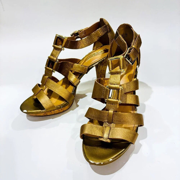 NATURALIZER  Gold ankle-strap sandals - Picture 1 of 9
